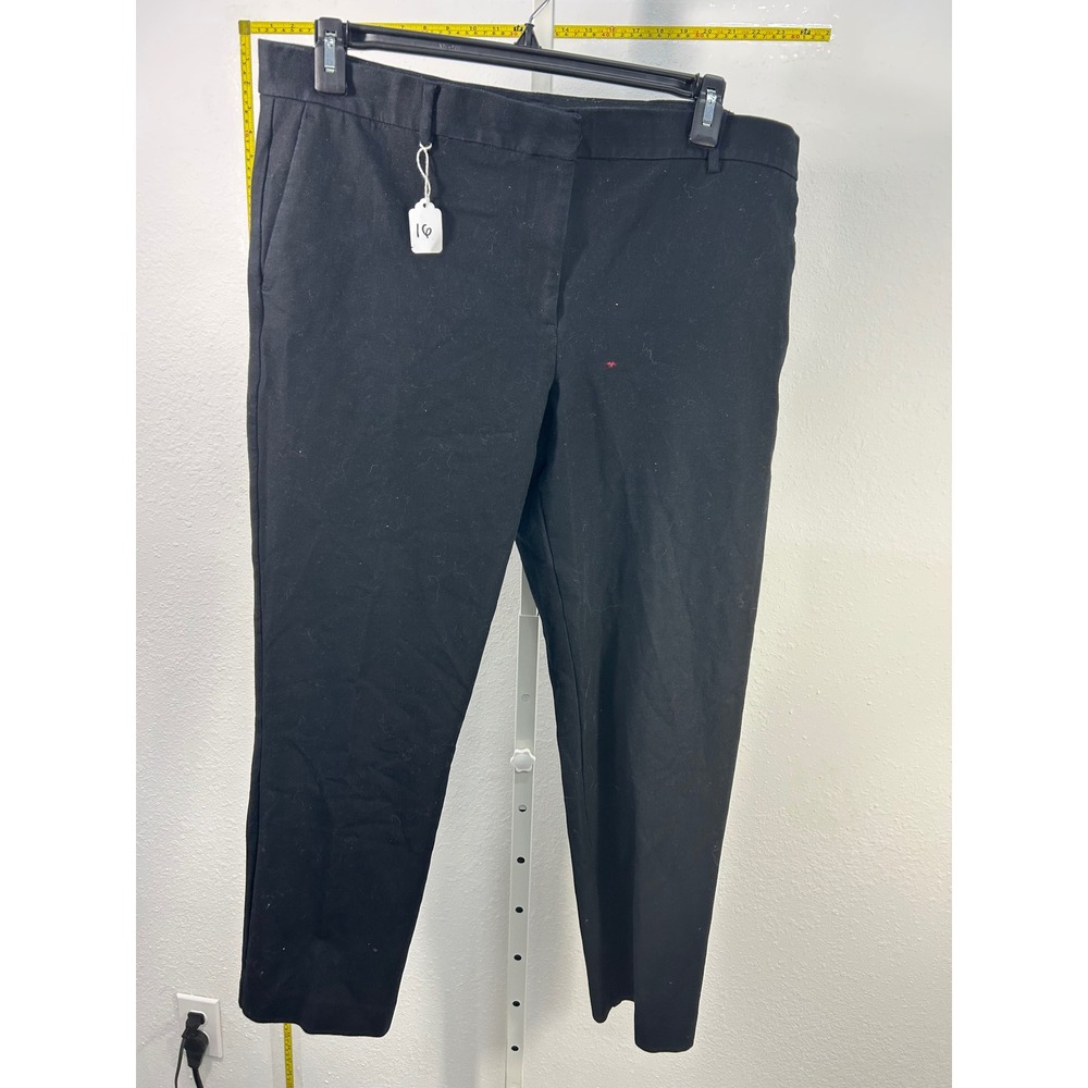 Ann Taylor Black Straight Leg Dress Pants Womens 16T Tall Professional Trousers